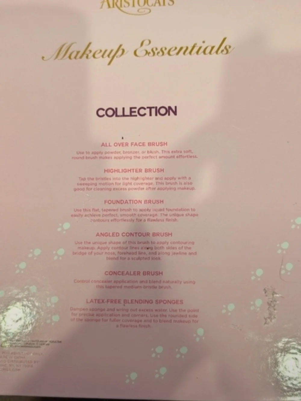 Disney Aristocats Marie Makeup Brush & Sponge Set